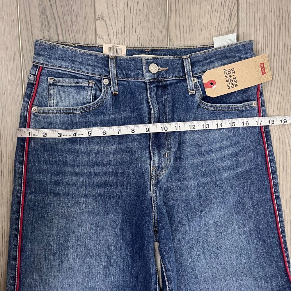 Levis Mile High Rise Wide Leg Women Size 29 Cotton Denim NEW Cropped Jeans Y2K - Picture 12 of 17